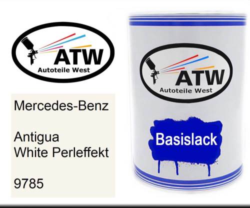 Mercedes-Benz, Antigua White Perleffekt, 9785: 500ml Lackdose, von ATW Autoteile West.